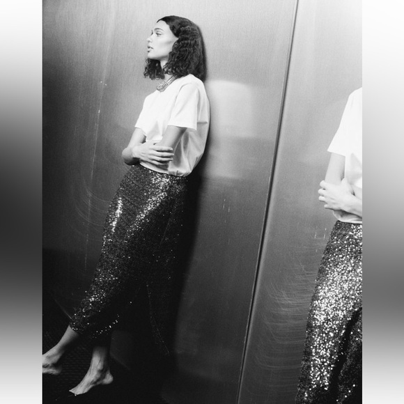 H&M silver/grey sequin skirt - Picture 3 of 11